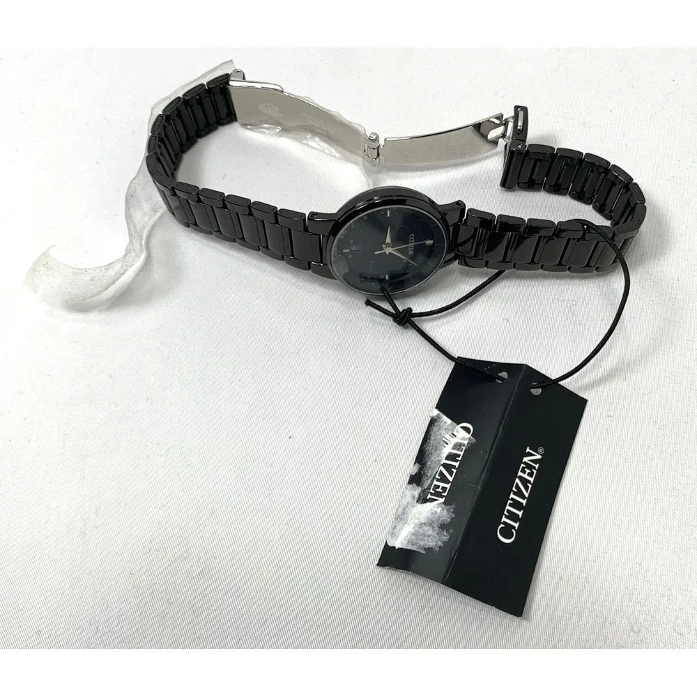 Citizen Quartz Watch Womens G011-S106877‎ Black Metal Bracelet Japan NEW BATTERY